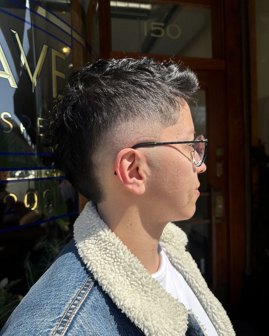 Short textured crop with a skin fade